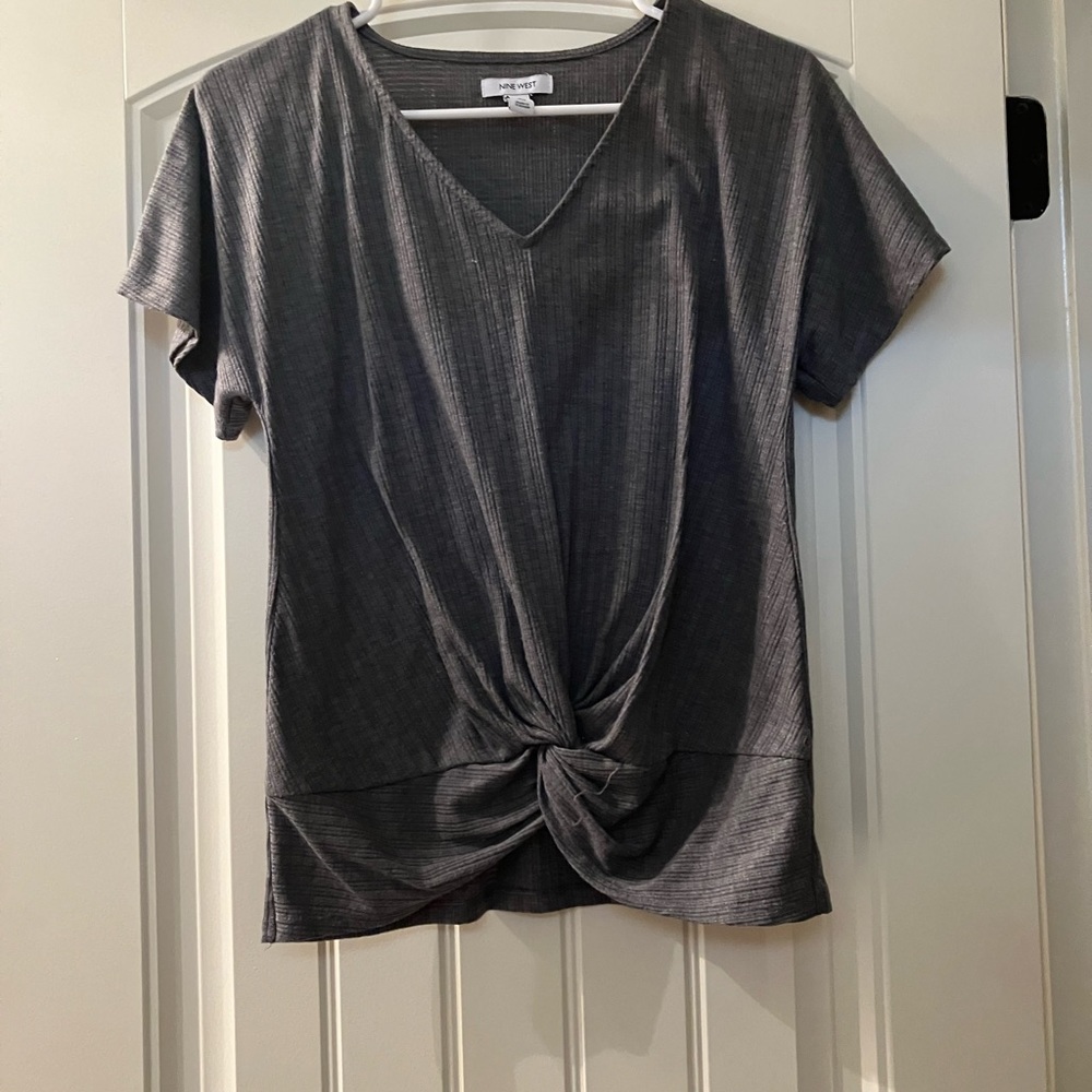 Nine West Extra Small Gray V-Neck